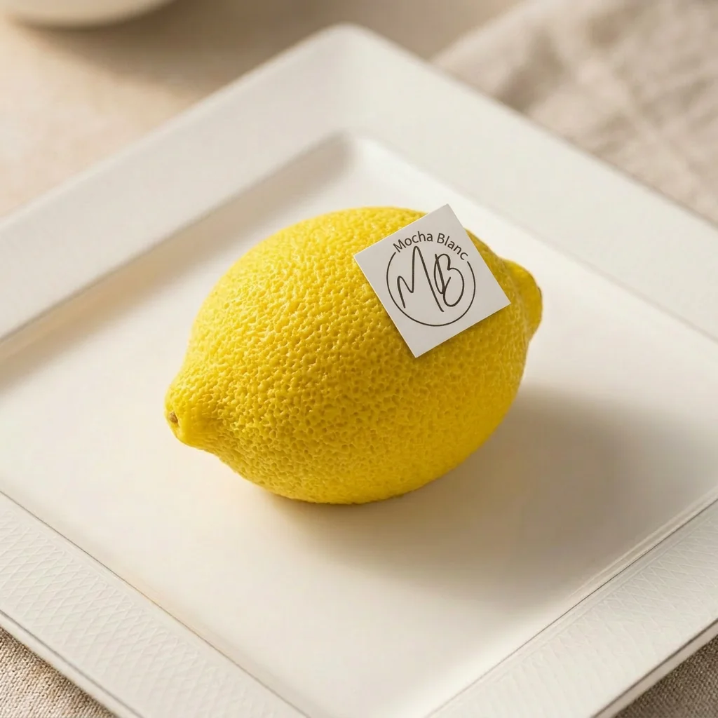 Trompe-l'œil citron de Mocha Blanc, pâtisserie à Pont-l'Abbé